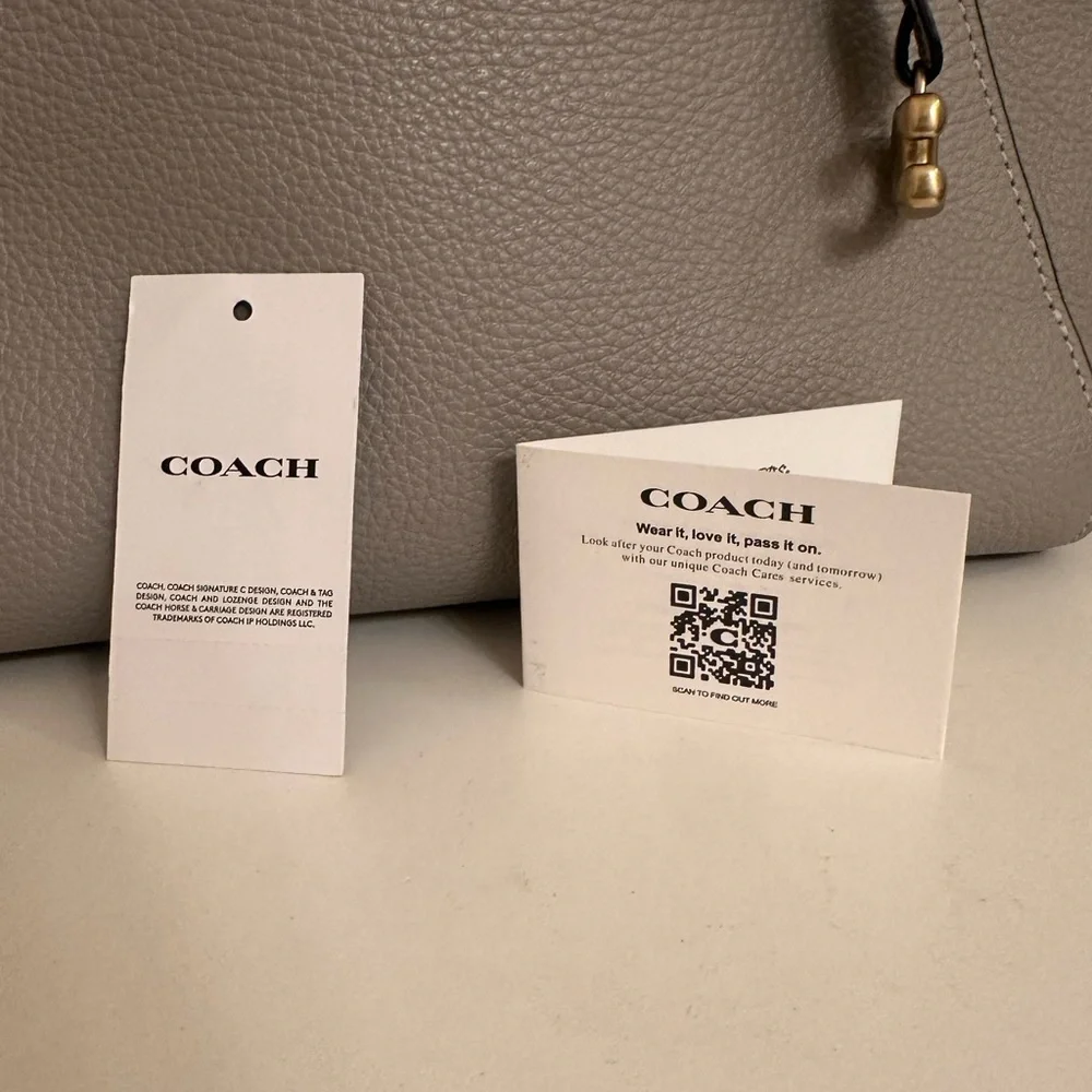 Coach Dove Grey Bella Leather Satchel - Picture 9 of 11